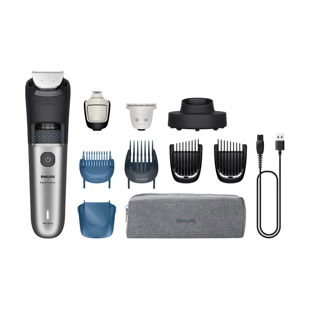 Тример для бороди та вусів PHILIPS Beard Trimmer BT7670/15 серії 7000, з футляром та насадками